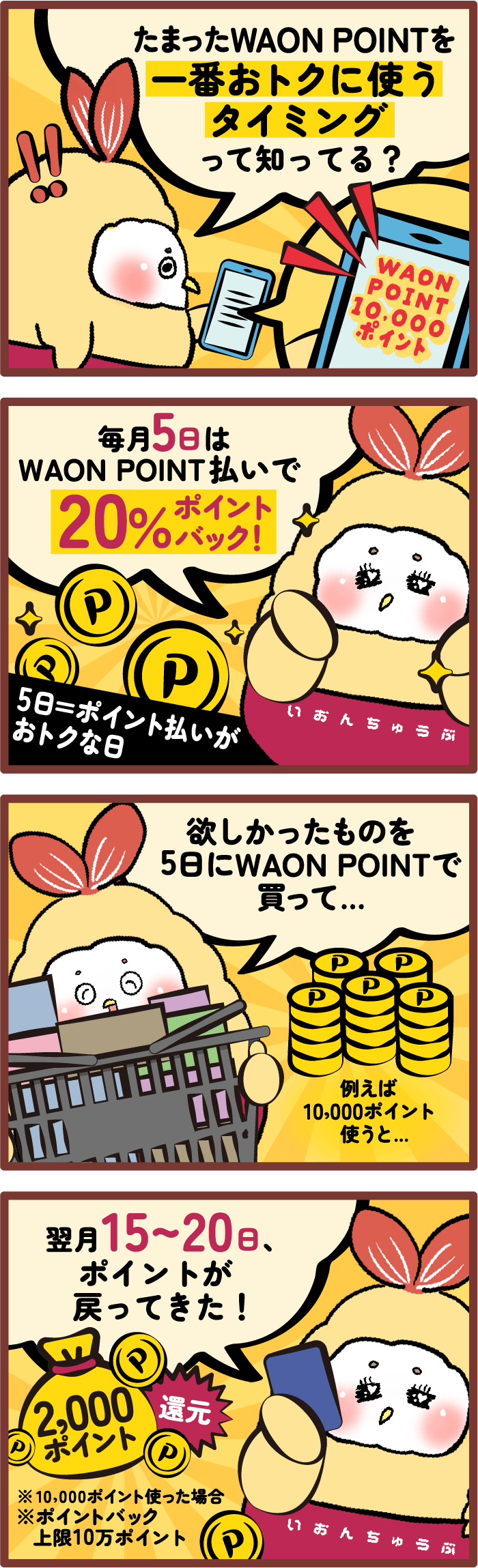 毎月5日はワオンポイント払いで20％ポイントバック！